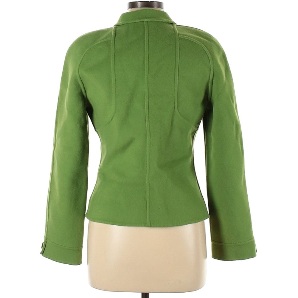 Etcetera Wool Blend Button Up Classic Solid Green… - image 2